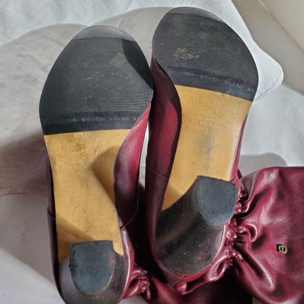 Vintage Aginer oxblood boots sz 8.5 - Picture 4 of 10